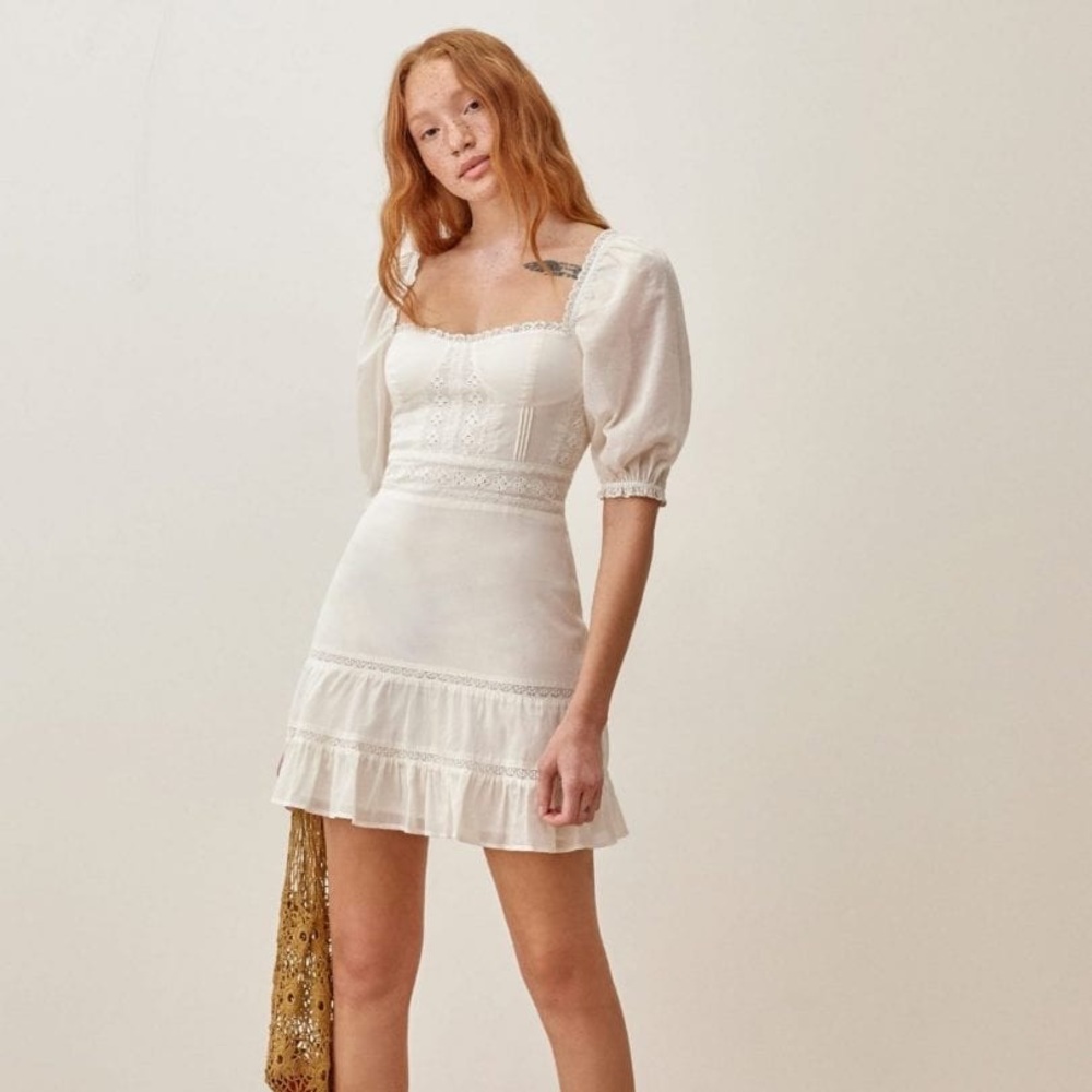 Reformation Paxton Dress in Ivory Size 0